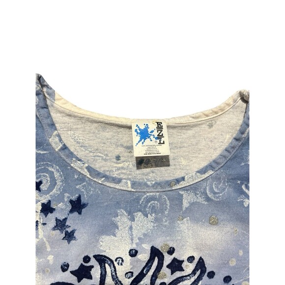 Vtg EZL Sun Moon Stars All Over Print Shirt USA Psychedelic Celestial 90s - Picture 9 of 11